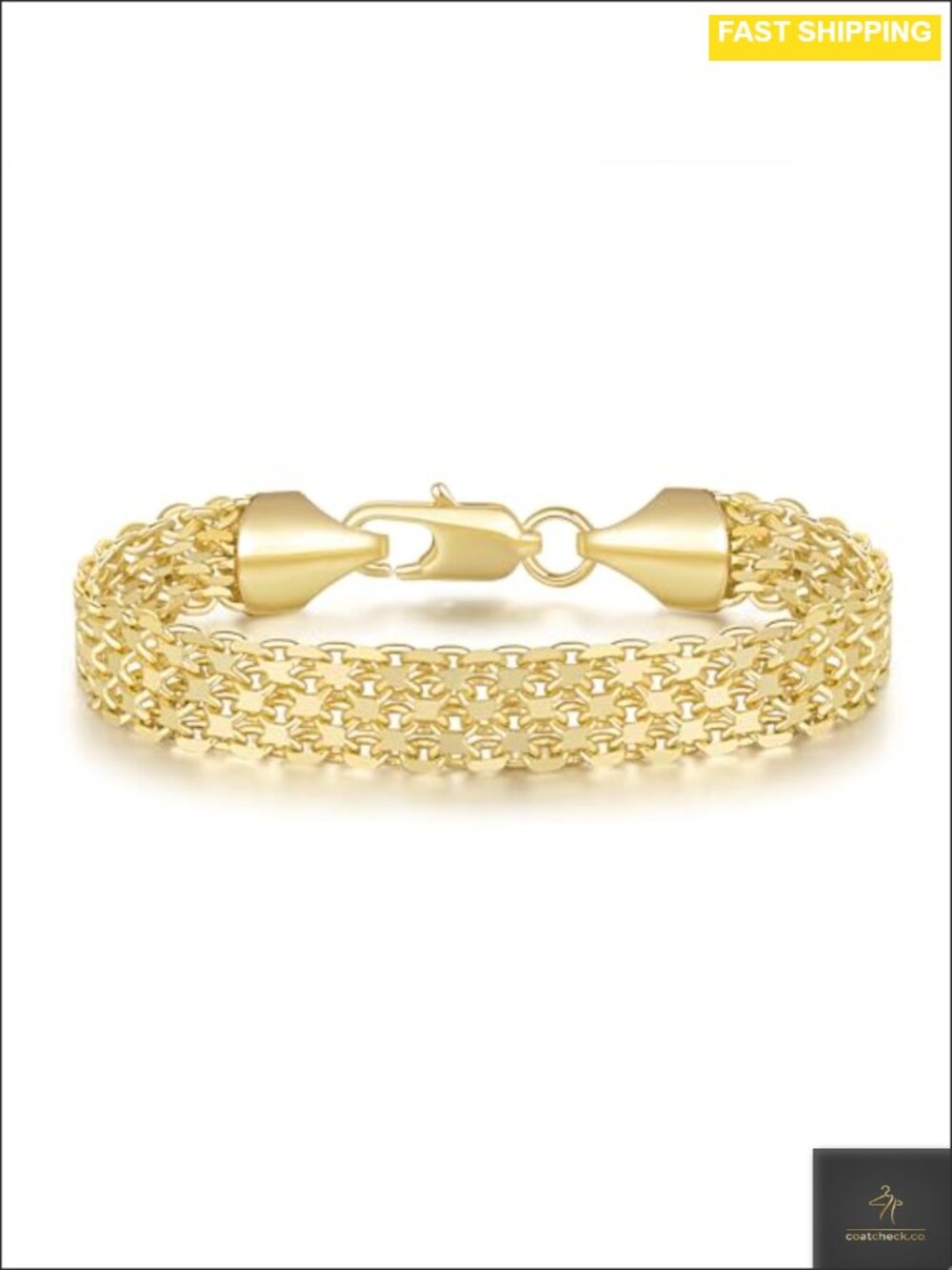14K Gold Plated Link Chain Bracelet Stack for Women Non-Tarnish